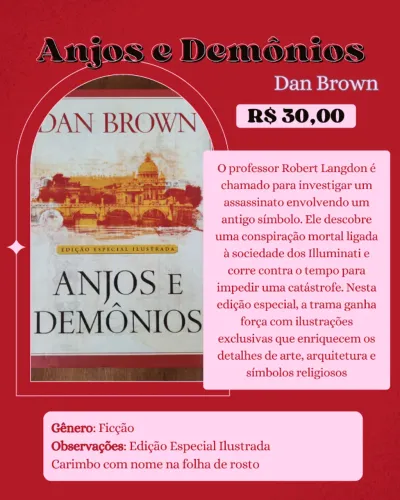 livro anjos e demônios dan brown edição especial ilustrada