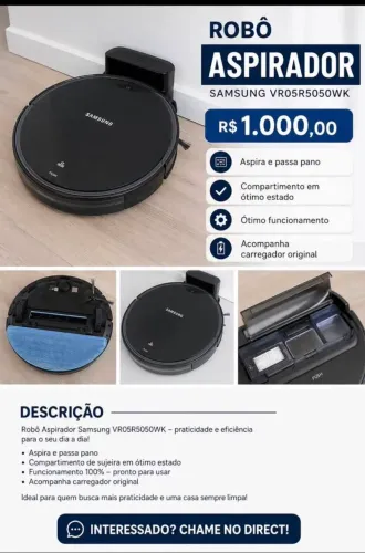 Robô aspirador Samsung VR05R5050WK