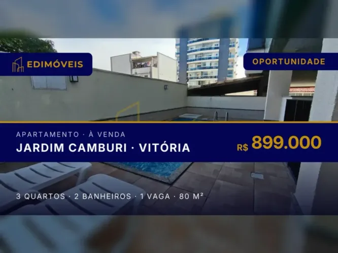 Linda opção em Jardim Camburi: apartamento de 3 quartos com segurança 24h!