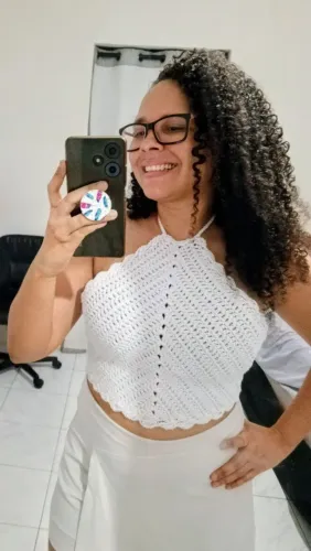 Cropped de crochê 