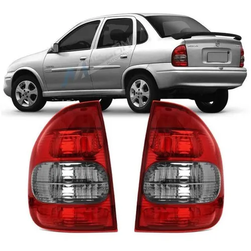 Par Lanterna Traseira Corsa Sedan 2000 a 2002 Classic 2003 a 2010 ré Fumê