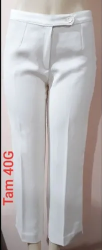 Calça branca tam 40 folgado social ou passeio sem bolsos