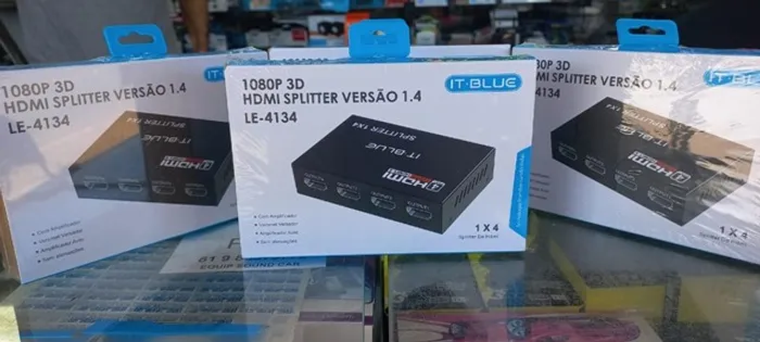 Hdmi Splitter 1080p  com amplificador versão 1.4  divisão 1 x 4 IT-BLUE (Atacado) 