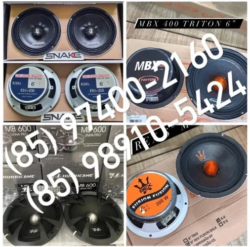 Auto Falantes de 6 Magnum triton snake hurricane novo a partir de 240,00