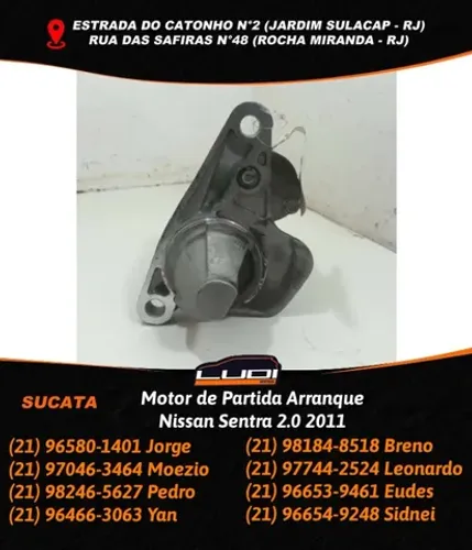 Motor de Partida Arranque Nissan Sentra 2.0 2011
