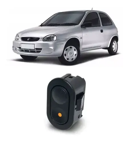 Botão de Vidro Elétrico Chevrolet Corsa Classic - Âmbar com Placa - Golden