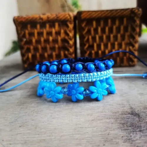 Kit de pulseiras azul