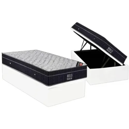 Colchão Solteiro Airtech Progressive D26 + Base Box Baú Biostar - Super promoção! 