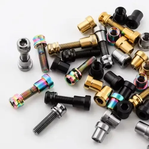 Par parafusos de titânio - Para mesa guidão carbono - MTB SPD BMX M5x17mm ou 19mm