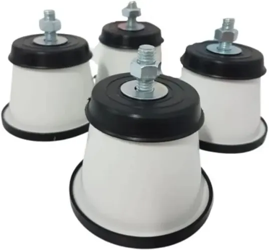 Pés de Geladeira e Fogão Plástico Branco Redondo Com Rodinha