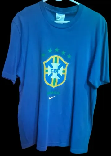 Camisa Brasil Nike azul 100% algodão tamanho P