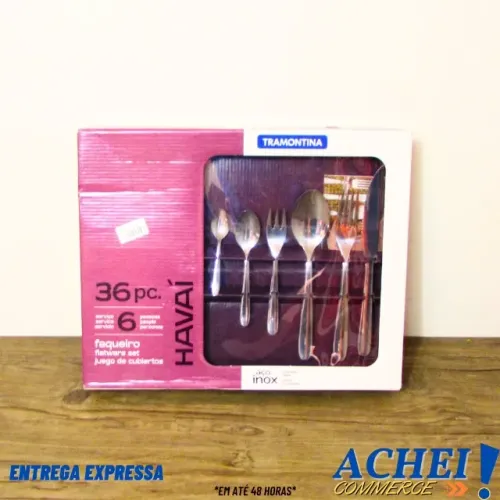Faqueiro Havaí 36 peças Tramontina Inox - Novo