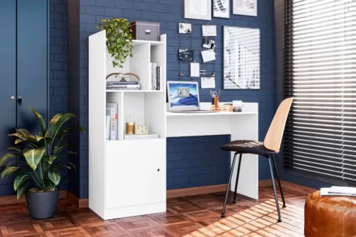 mesa escrivaninha job com estante 