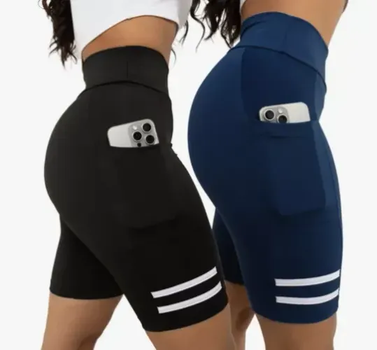 Bermuda Suplex Bolso Lateral para Celular Cós Alta Fitness Corrida Treino Ginástica z888
