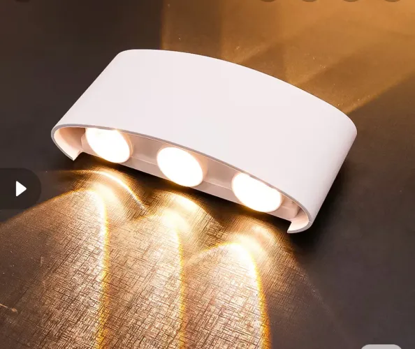 Kit com 3 Arandelas Luminaria Branco Led 6w 6 Fachos ou Branco Quente 3000k Bivolt
