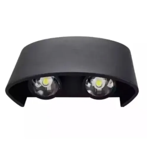 Arandela Led 2 Fachos 4W 3500K Preta