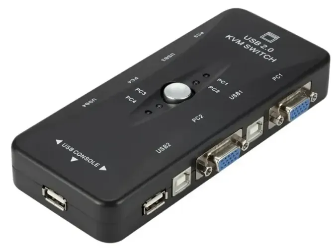 Switch de Monitor Kvm VGA de 4 Portas Exbom KVM-4