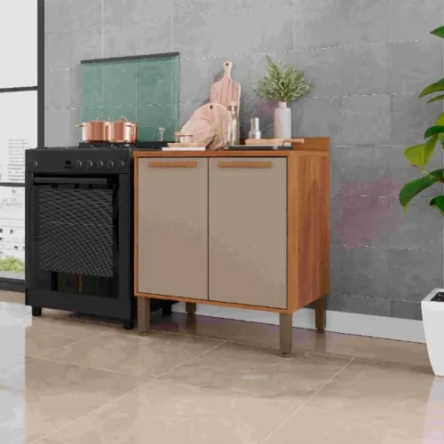 Balcão Cozinha Florida 80cm Cinamomo.Off White Frete Grátis - Até 12x