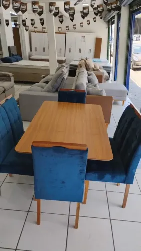 Mesa Luxor Com 6 Cadeiras Para Sala De Jantar