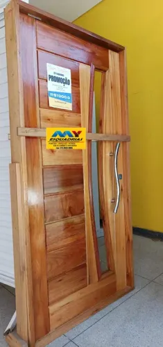 porta pivontante madeira maciça completa