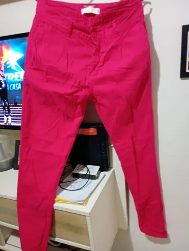 Calça Brim Rosa Tam 40
