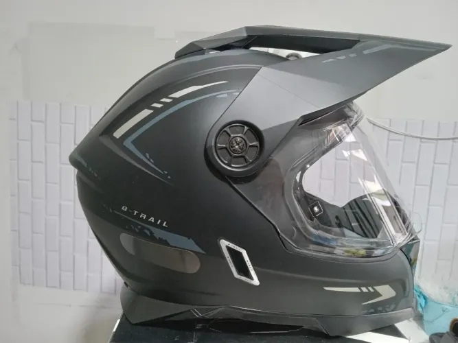 Capacete Moto Bieffe B-Trail Authentic Preto Fosco Grafite Tamanho 62