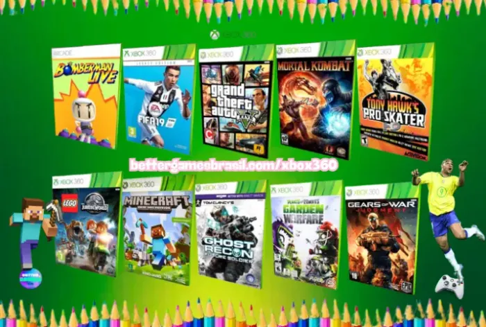 Plants vs Zombies : Xbox 360 Gears of War Mortal Kombat Lego Fifa Tony Hawks Minecraft GTA