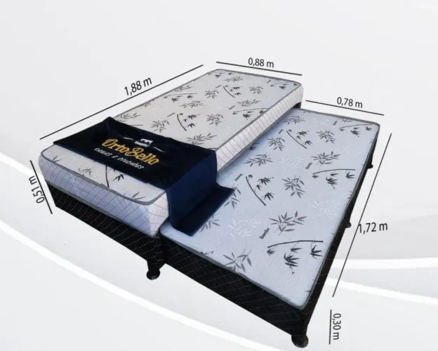 Cama Box Solteiro Mônaco D28 com auxiliar  - Entrega Rápida 