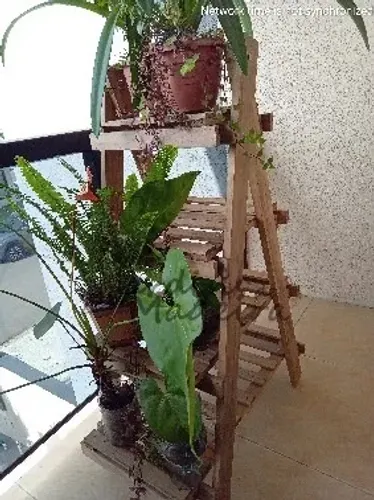 Floreira de madeira suporte para flores jardim sku25