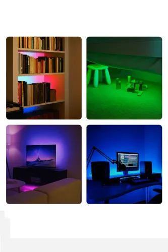 Kit 4 barras de Fita led RGB com controle para decoração  e automotivo 