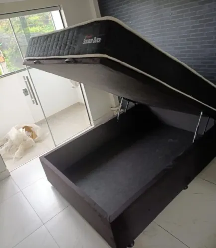 Cama box com baú 138x188 molas ensacadas top