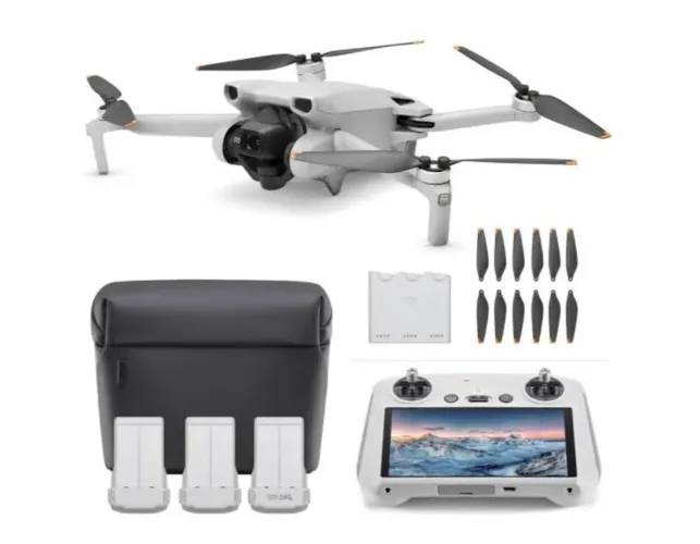 Drone DJI Mini 3 (LACRADO) combo fly more controle de tela integrada- Kit Completo!