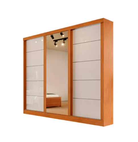 Guarda Roupa Casal Portas de Correr com Espelho FRETE E MONTAGEM GRÁTIS