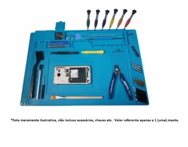 Manta Tapete Anti-Estático 45cm x 30cm com Divisória - Bancada Conserto de Celular