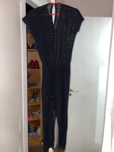Macacão de renda preto marca MIXED (BOHO)