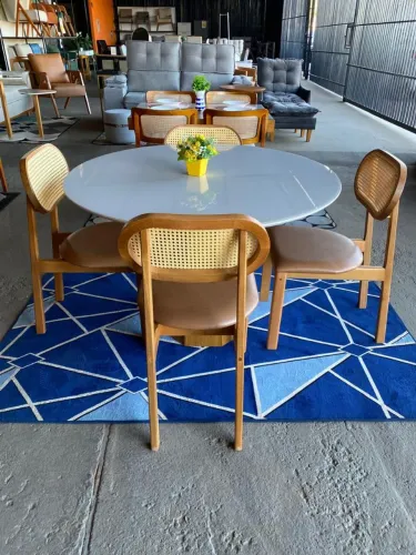 Conjunto Mesa Redonda 120cm 4 Cadeiras (Nova Direto da Fábrica)