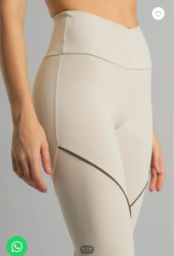 Legging Fitness Bege com Detalhes kaisan
