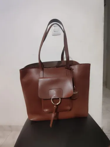 Bolsa italiana de couro legítimo