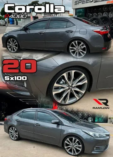 Rodas Aro 20 Corolla - 5x100 ramlow grafite com diamantado 5x100