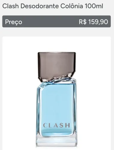 Colônia Clash o Boticário 100ml