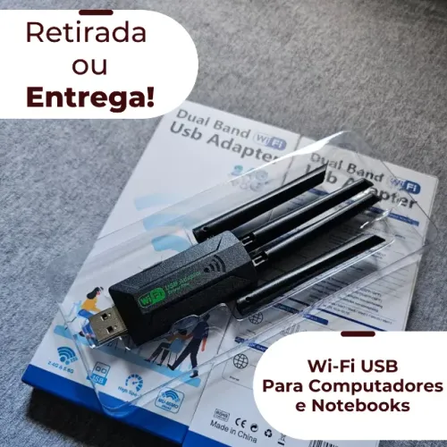 Adaptador Wifi USB 5G 2.4G 1200Mbps Dual Band 4 Antenas 802.11ac Produto Novo