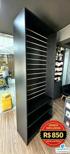 Painel Canaletado mdf  Preto com Acabamento 