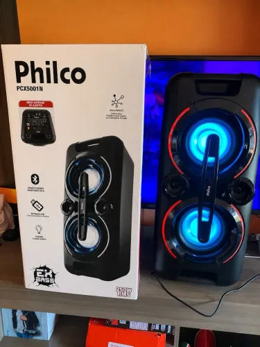 Caixa de Som Philco PCX5001N 250W RMS com Bluetooth e LEDs