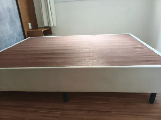 Base Box Casal Bege - Somente o Suporte (sem colchão)