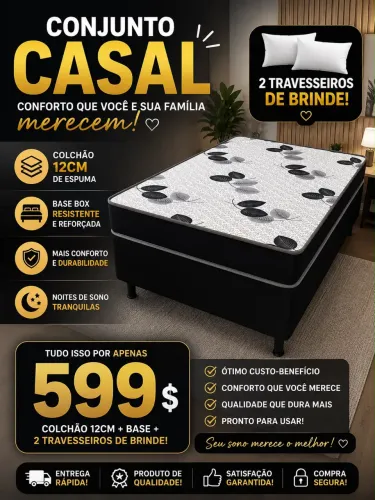 CONJUNTO CASAL COMPLETO ? R$ 599,00