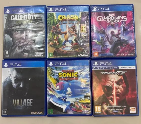 Jogos de PS4 - 1 por R$ 110 ou todos por R$ 570