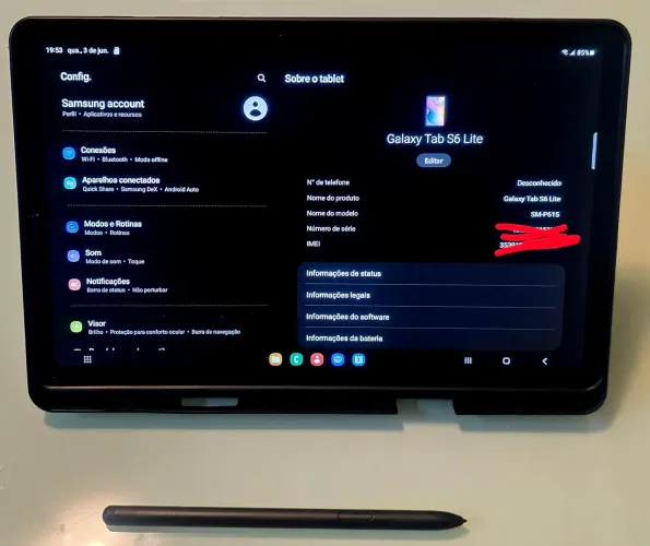 Samsung Galaxy Tab S6 Lite 4G (S Pen) + 256gb Lexar original 