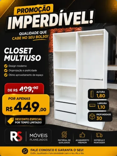 Promoção! Closet 1.10cm