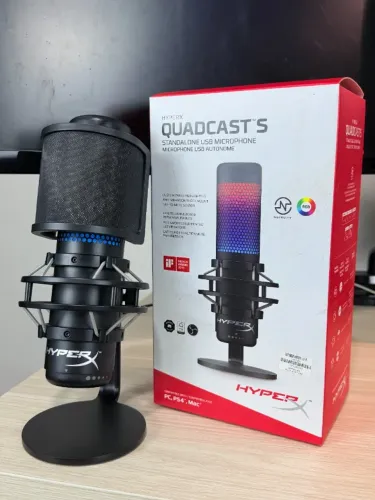 Microfone Gamer Hyperx Quadcast S + Pop Filter Funcionando Original Usado