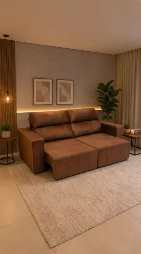 Promoção imperdível por apenas 2000 Sofá retrátil reclinável novo com molas bem espaçoso